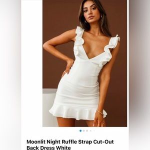 Women’s mini white ruffle dress